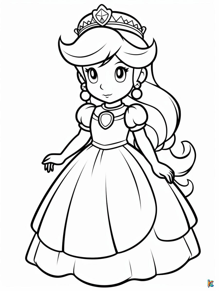 Beauty Princess Peach Coloring Pages