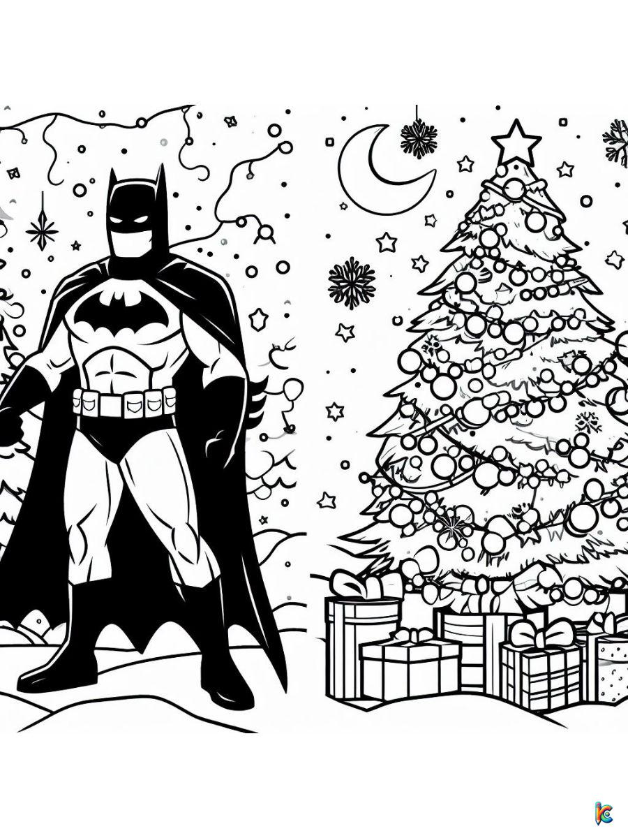 Christmas Batman coloring page