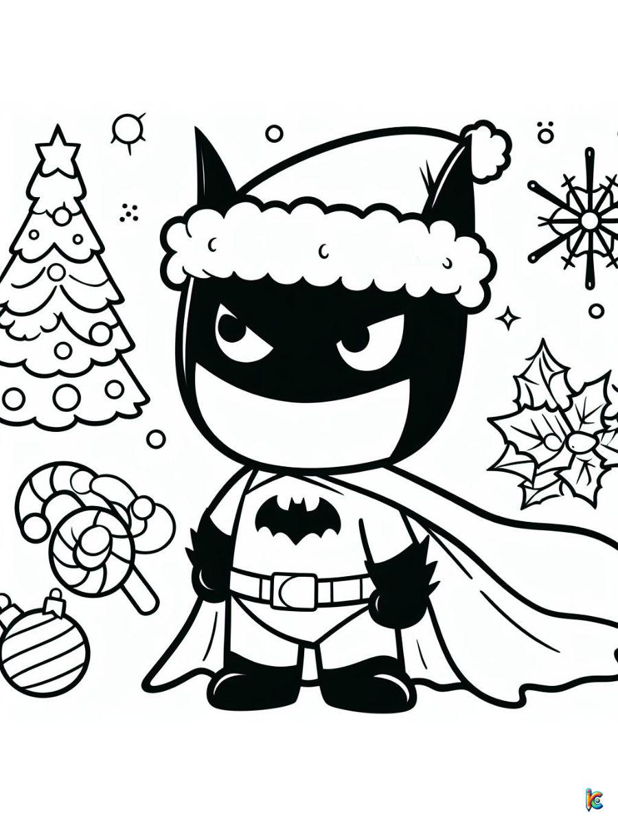 Christmas Batman coloring pages for kids