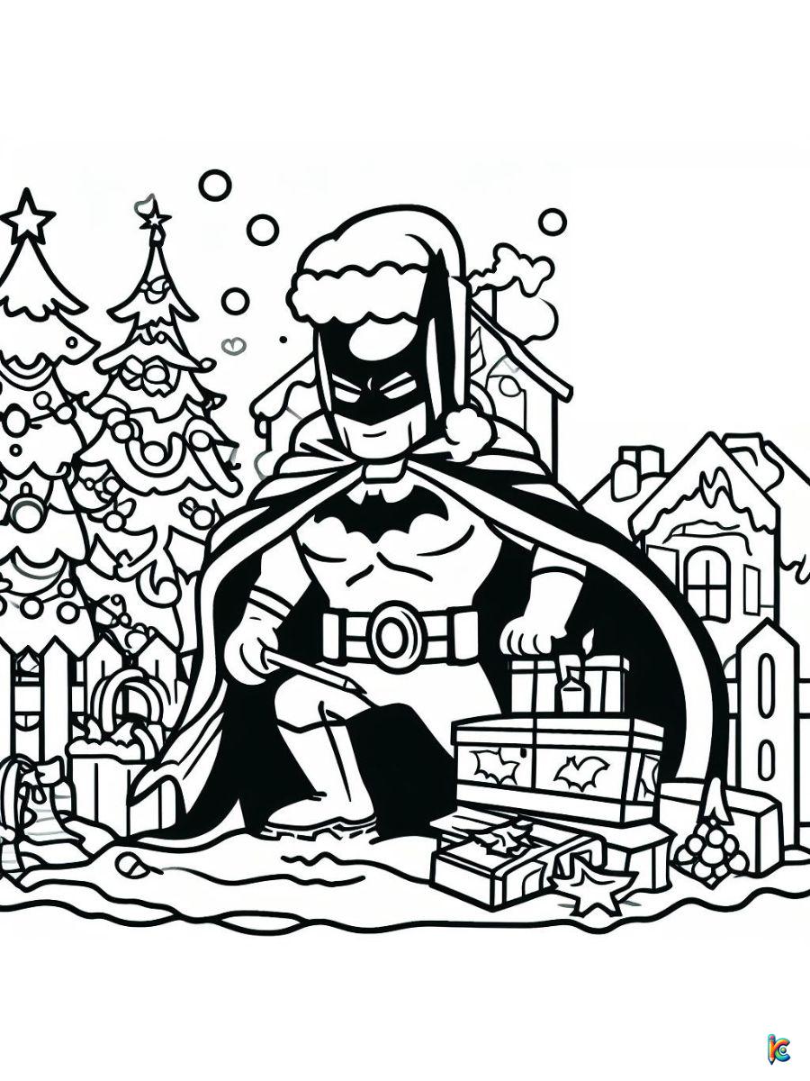 Christmas Batman coloring pages free