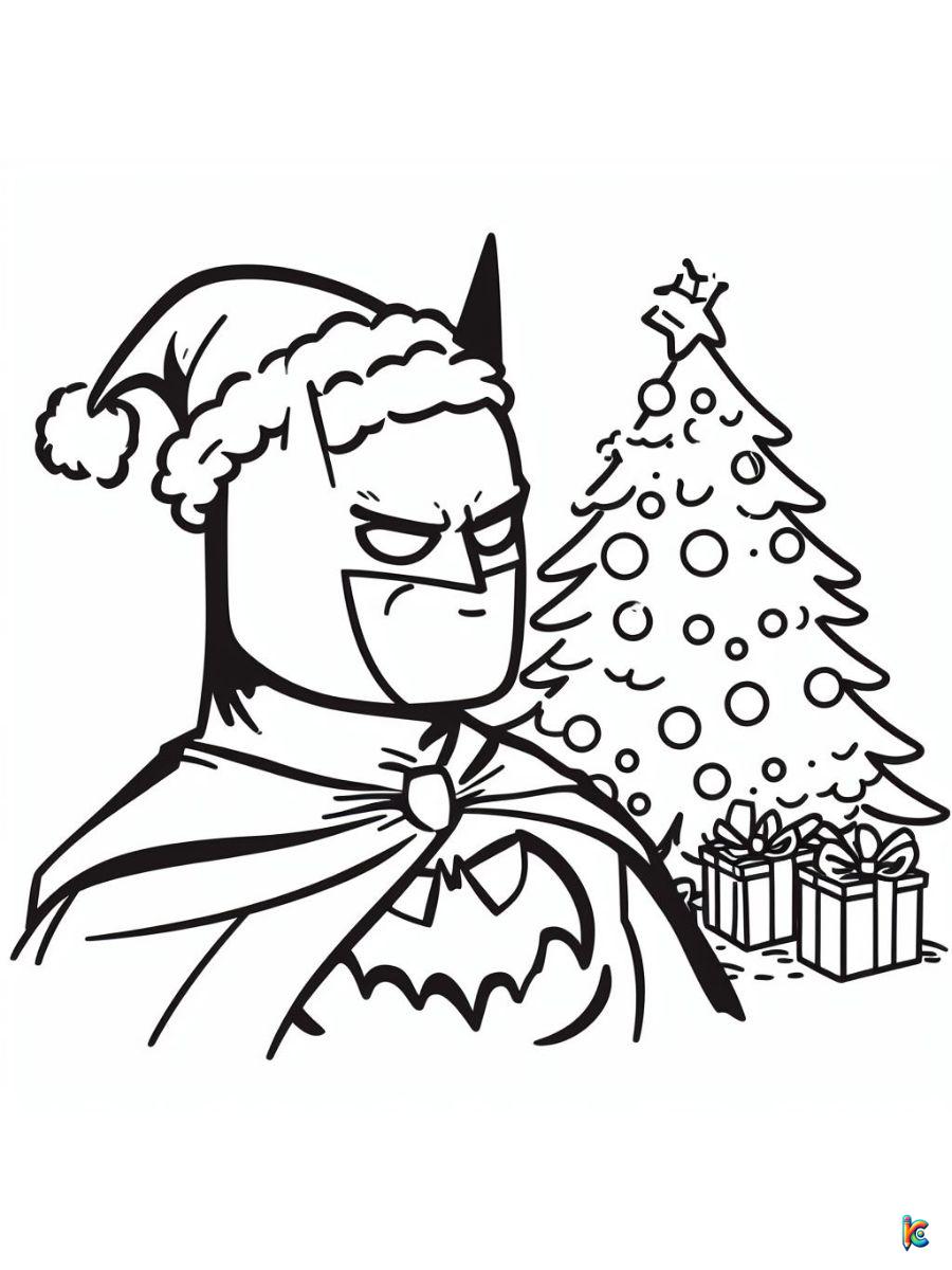Christmas Batman coloring sheets