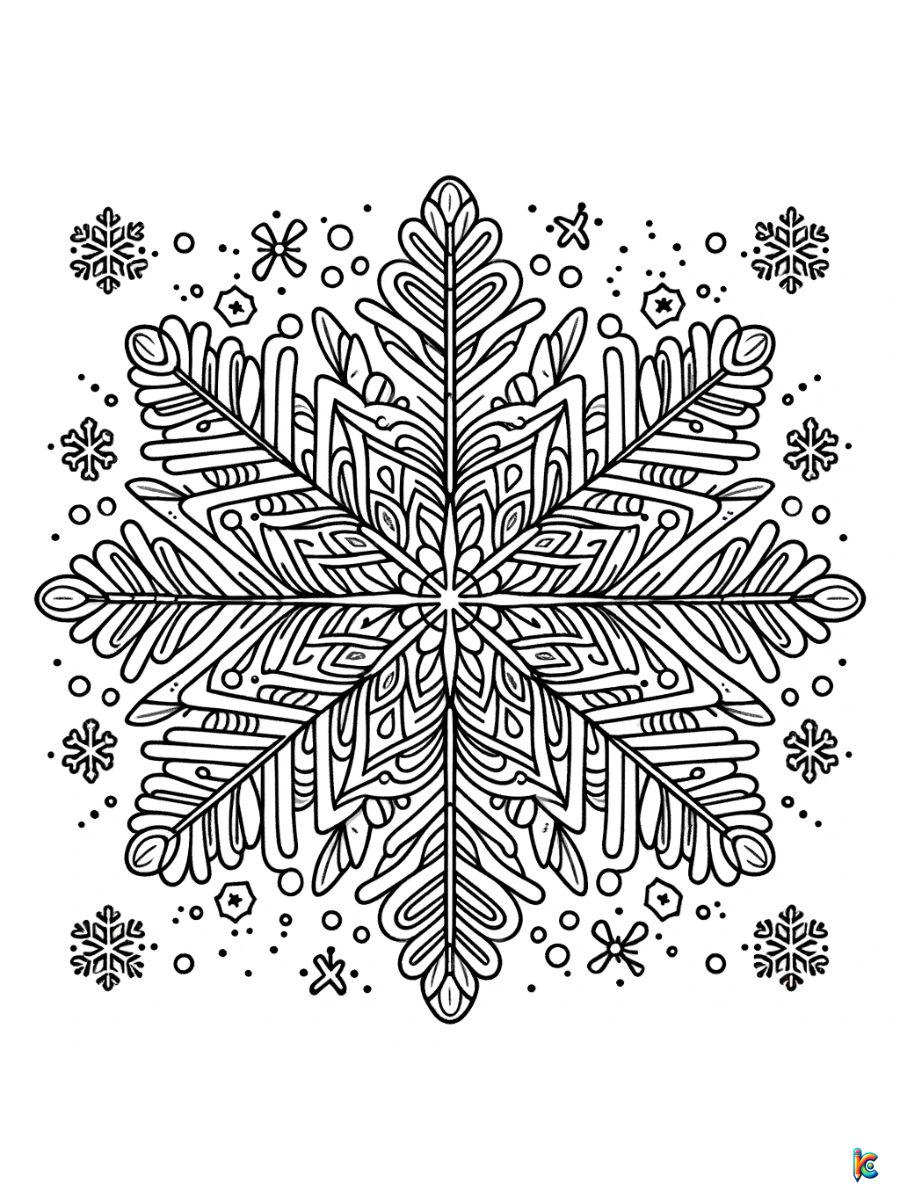 Free snowflakes coloring pages