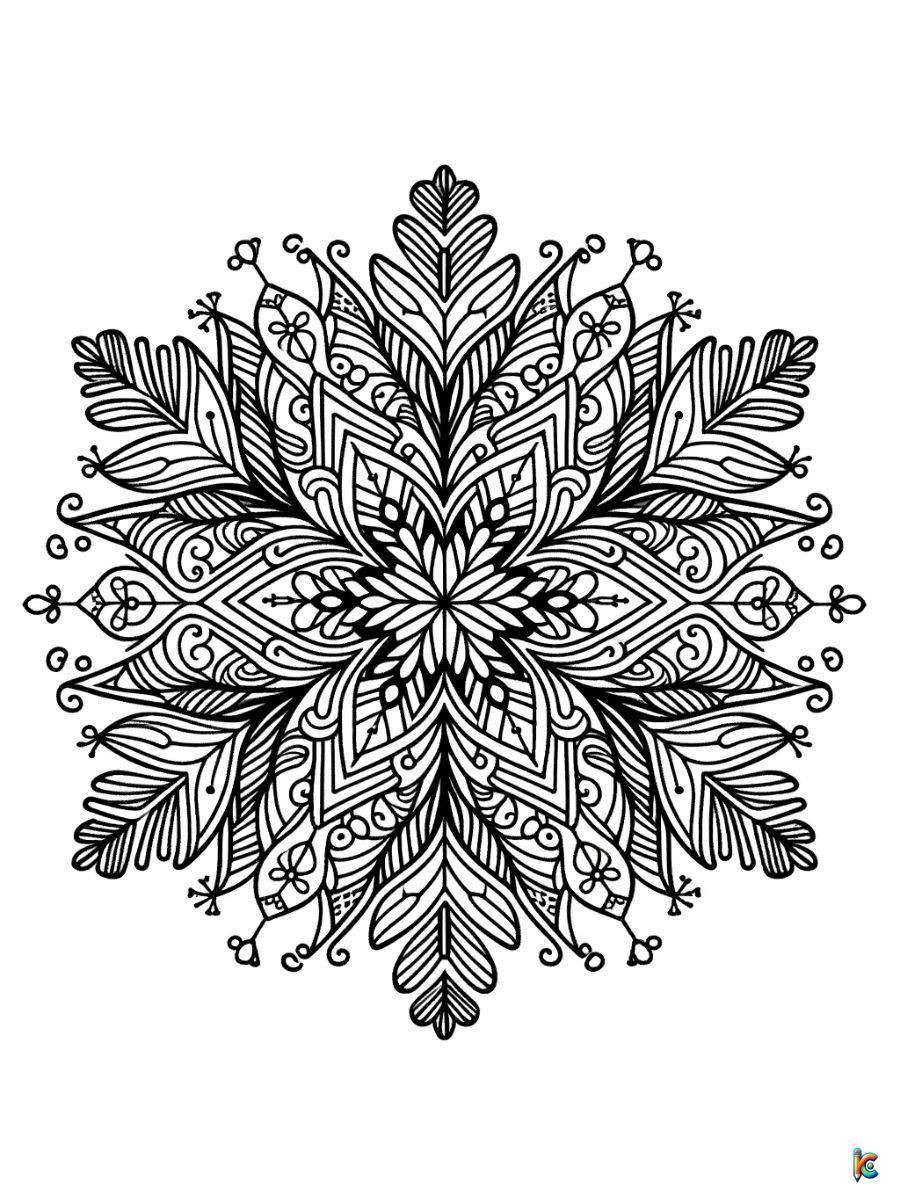 Printable snowflakes coloring pages