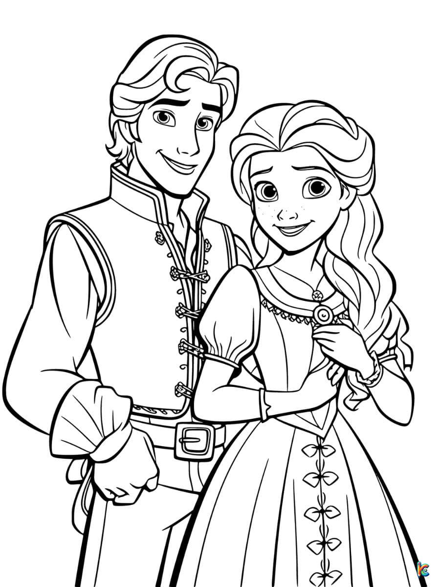 Rapunzel And Eugene Coloring Pages