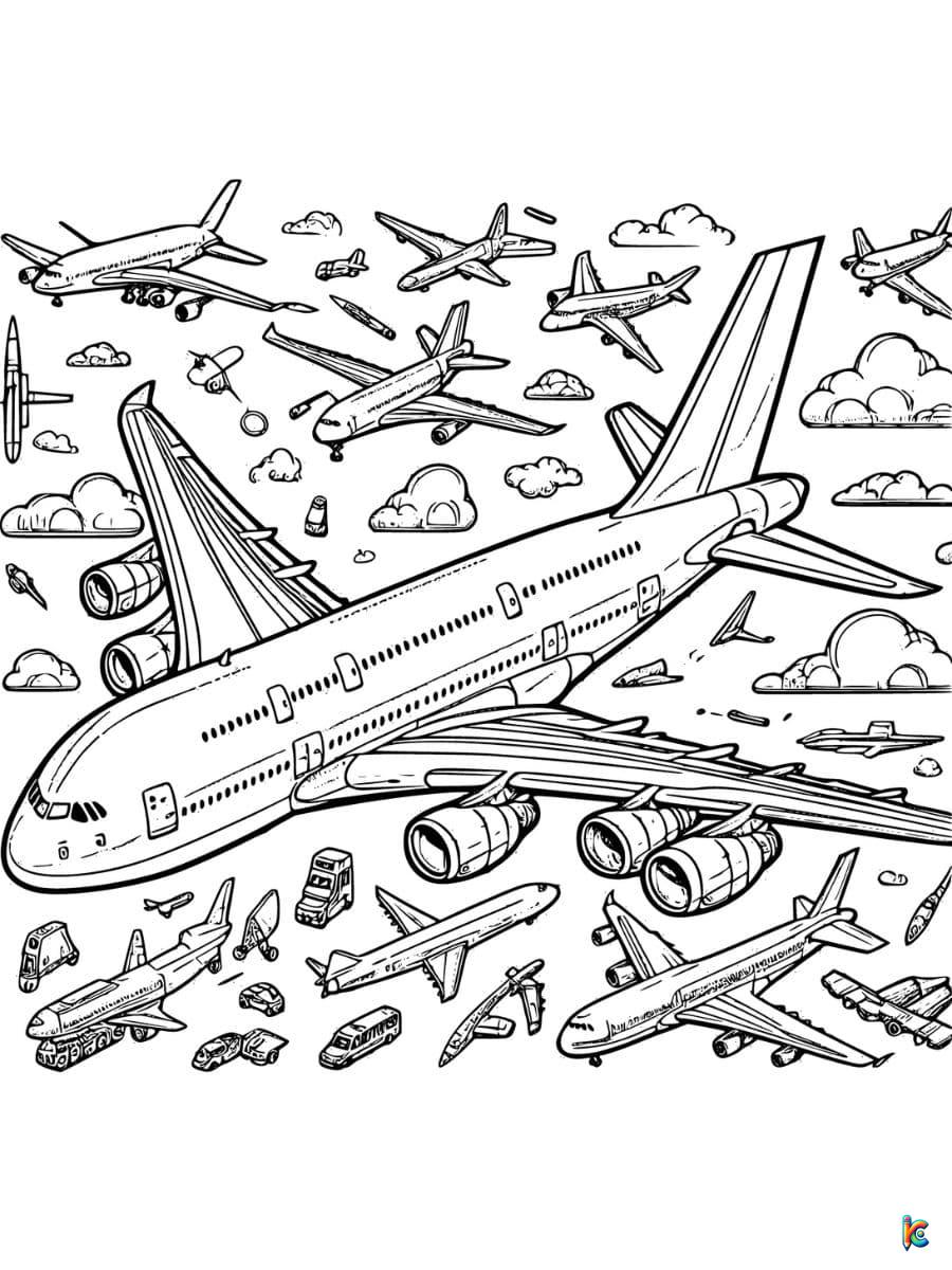 airplane coloring page free printable