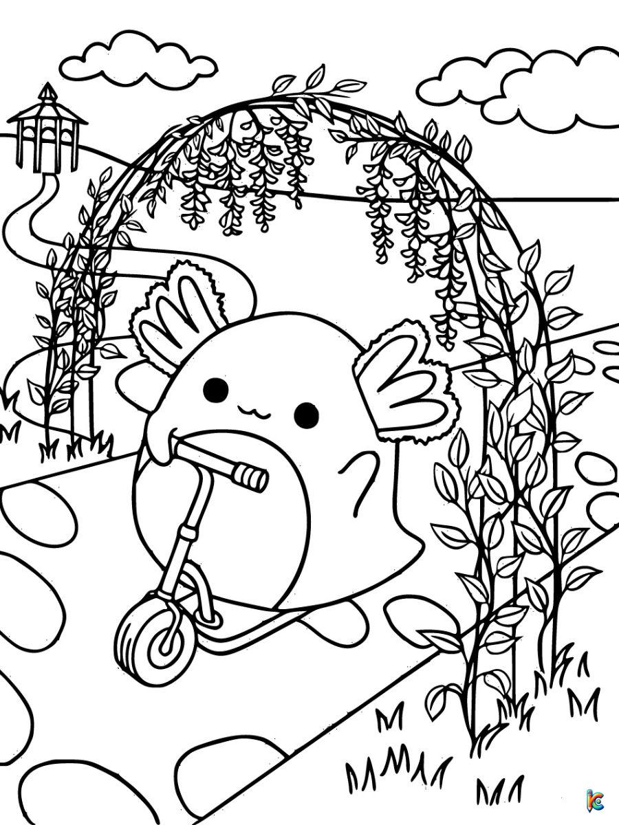 axolotl squishmallow coloring pages