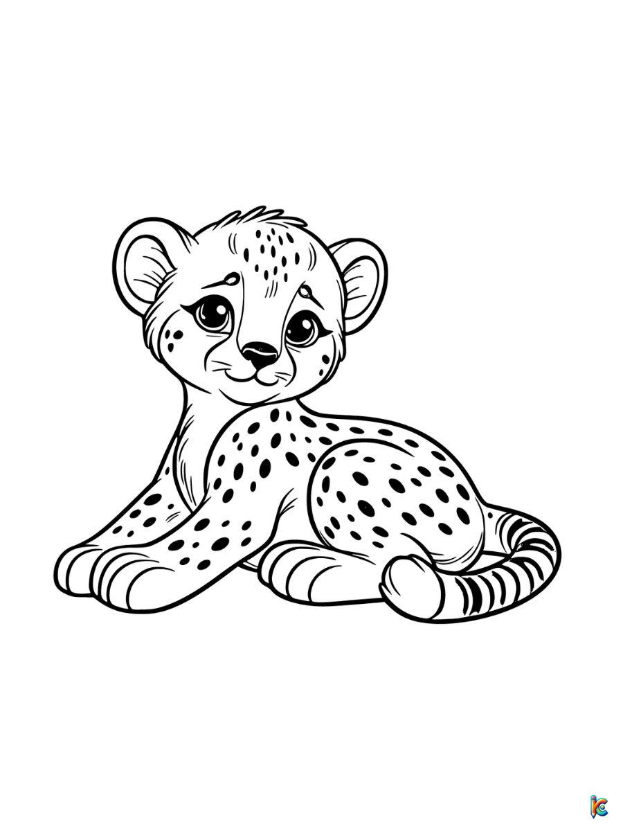 baby cheetah coloring pages free