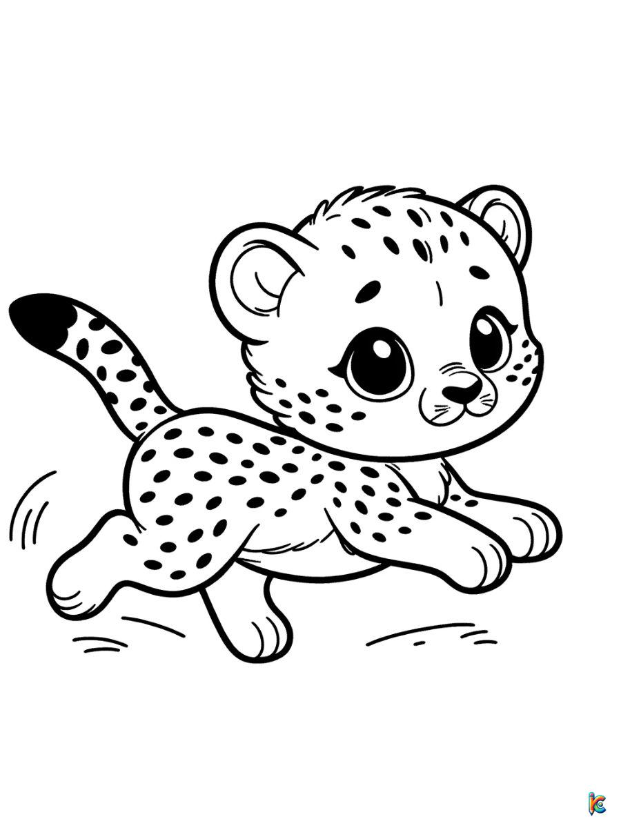 baby cheetah coloring pages printable
