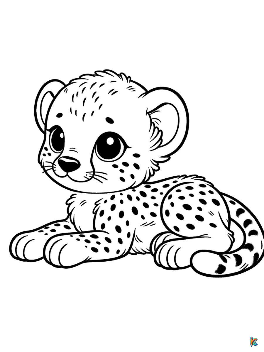 baby cheetah coloring pages to print