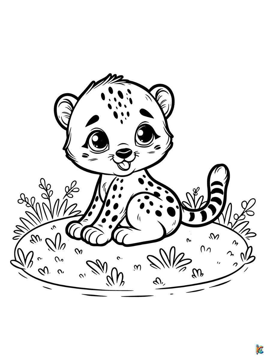 baby cheetah coloring pages