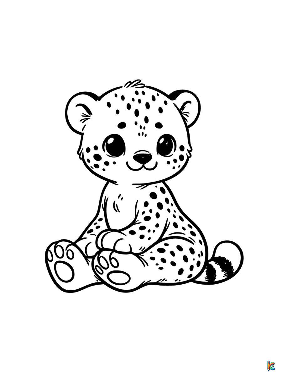 baby cheetah coloring pahes for Kids