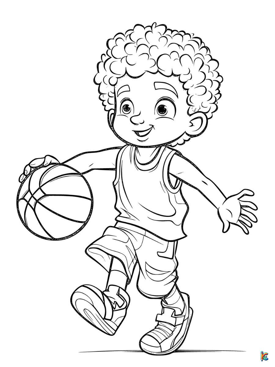 basketball players coloring page