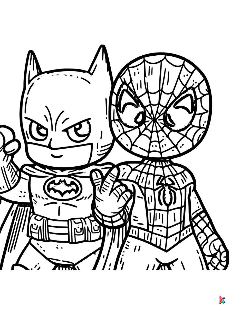 batman spiderman coloring pages