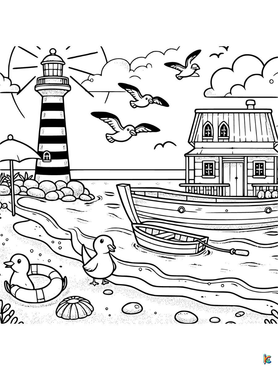 beach coloring pages for adults