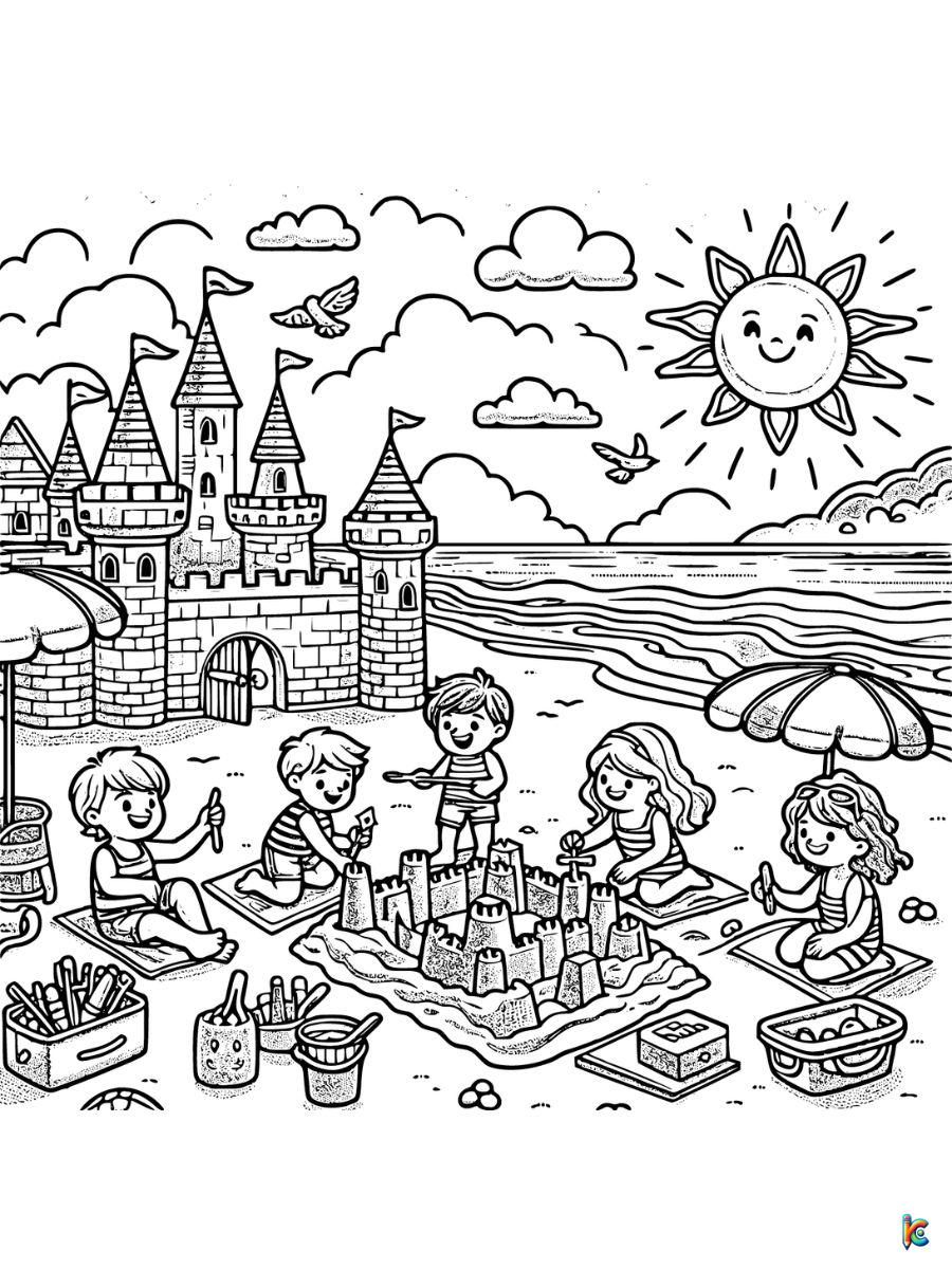 beach coloring pages free