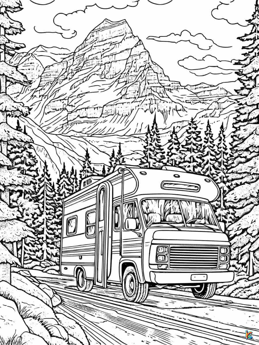 camper rv coloring pages
