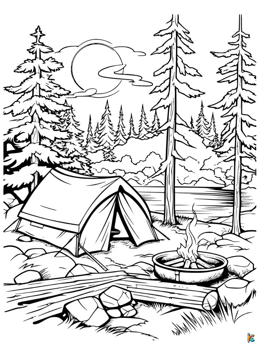 camping color pages
