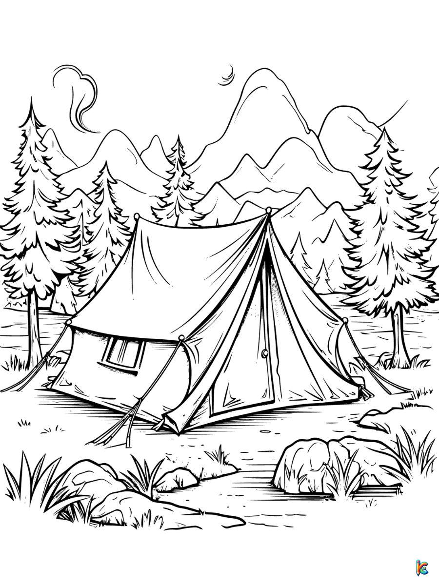 camping coloring page