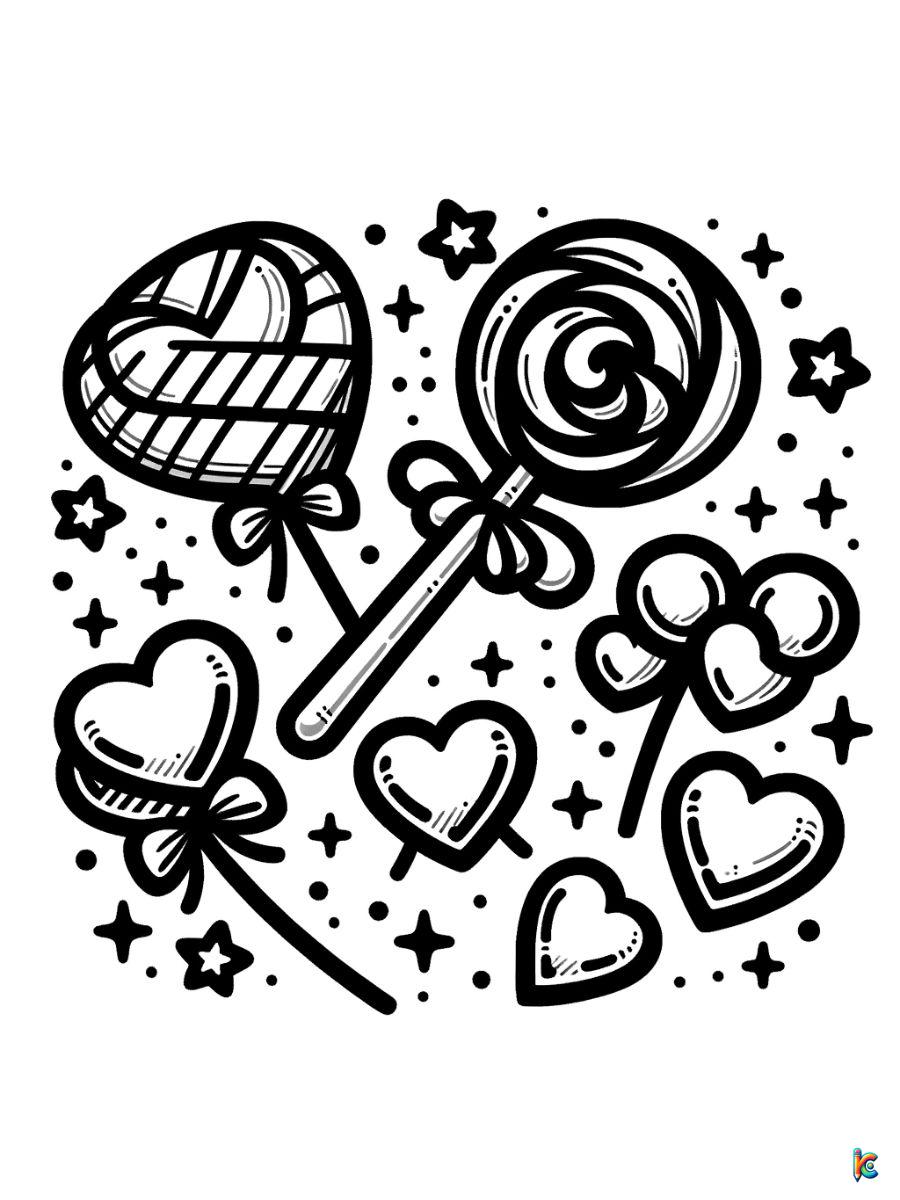 candy hearts coloring pages