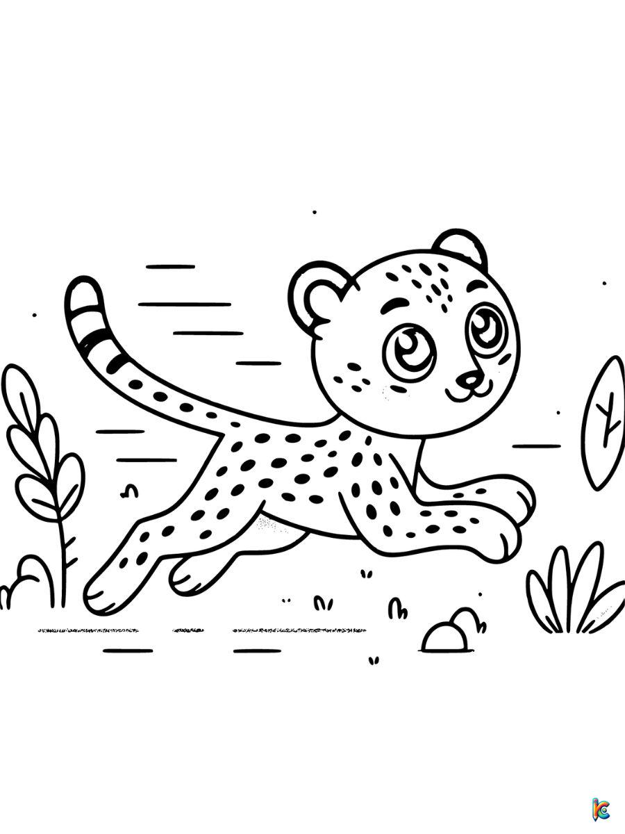 cheetah coloring pages for Kids