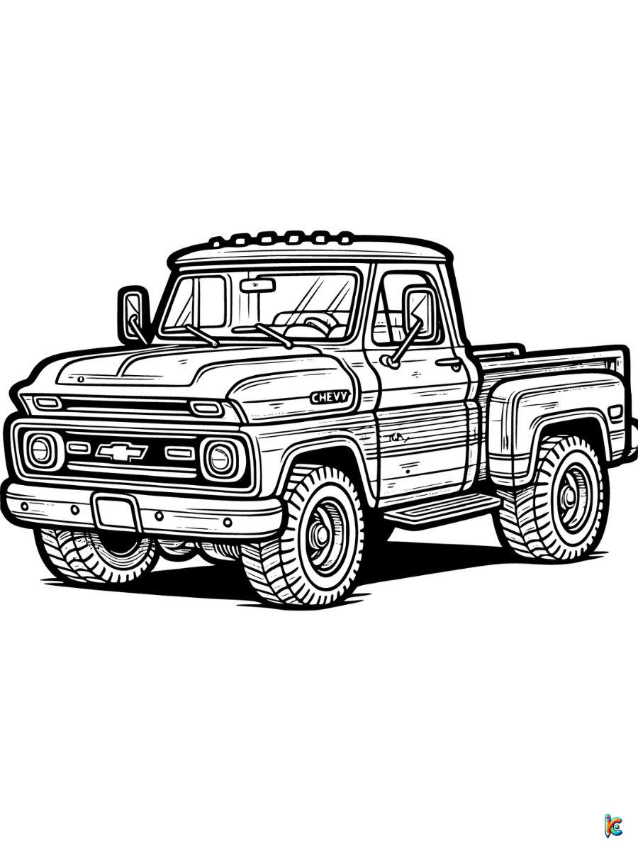 chevy truck coloring page