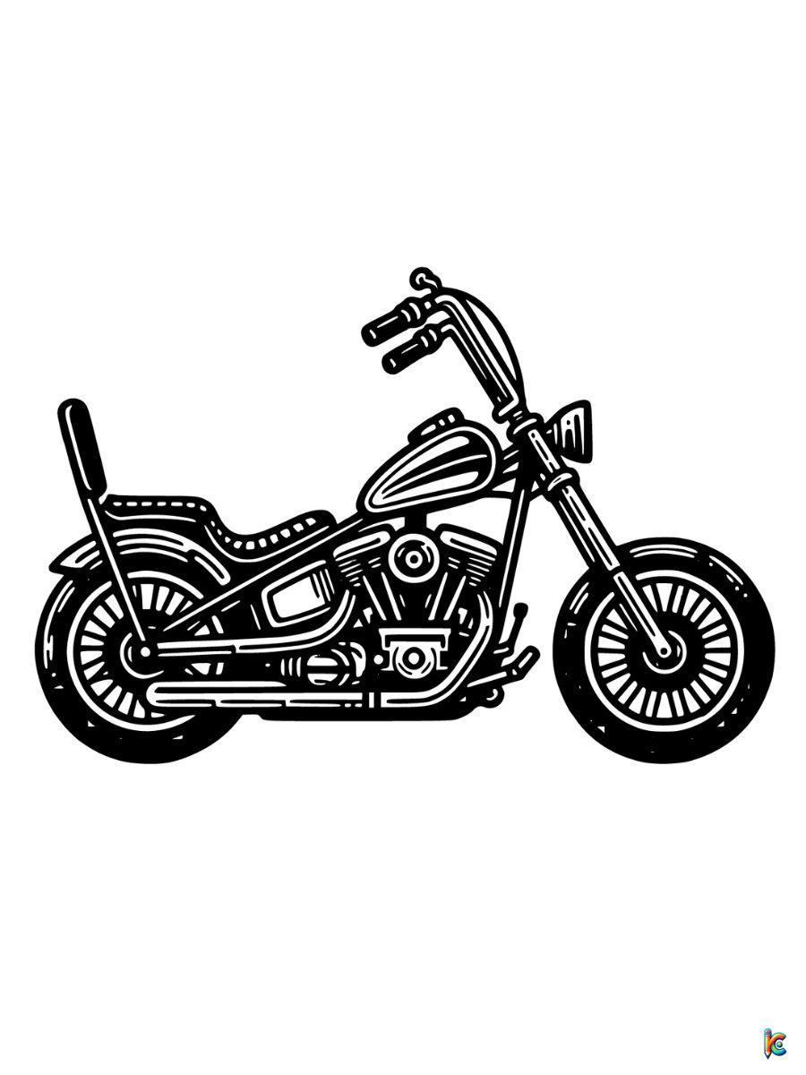 chopper motorcycle coloring pages free