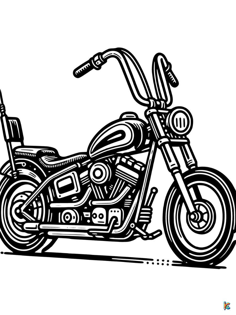 chopper motorcycle coloring pages printable