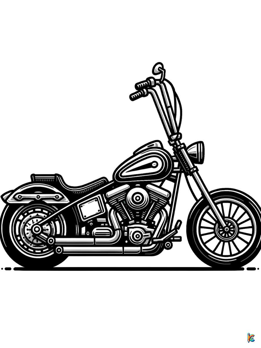 chopper motorcycle coloring pages to print