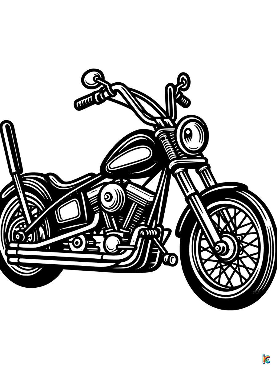 chopper motorcycle coloring pages