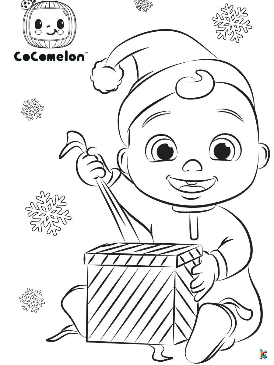 christmas cocomelon coloring page