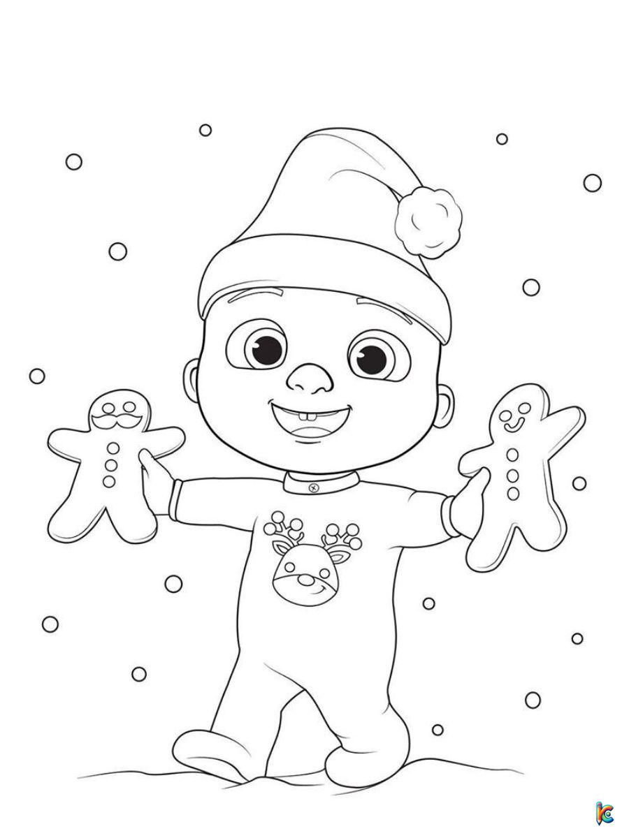 christmas cocomelon coloring pages