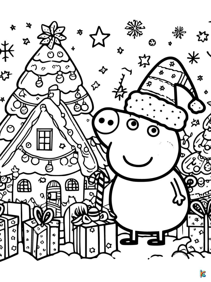 christmas coloring pages peppa pig