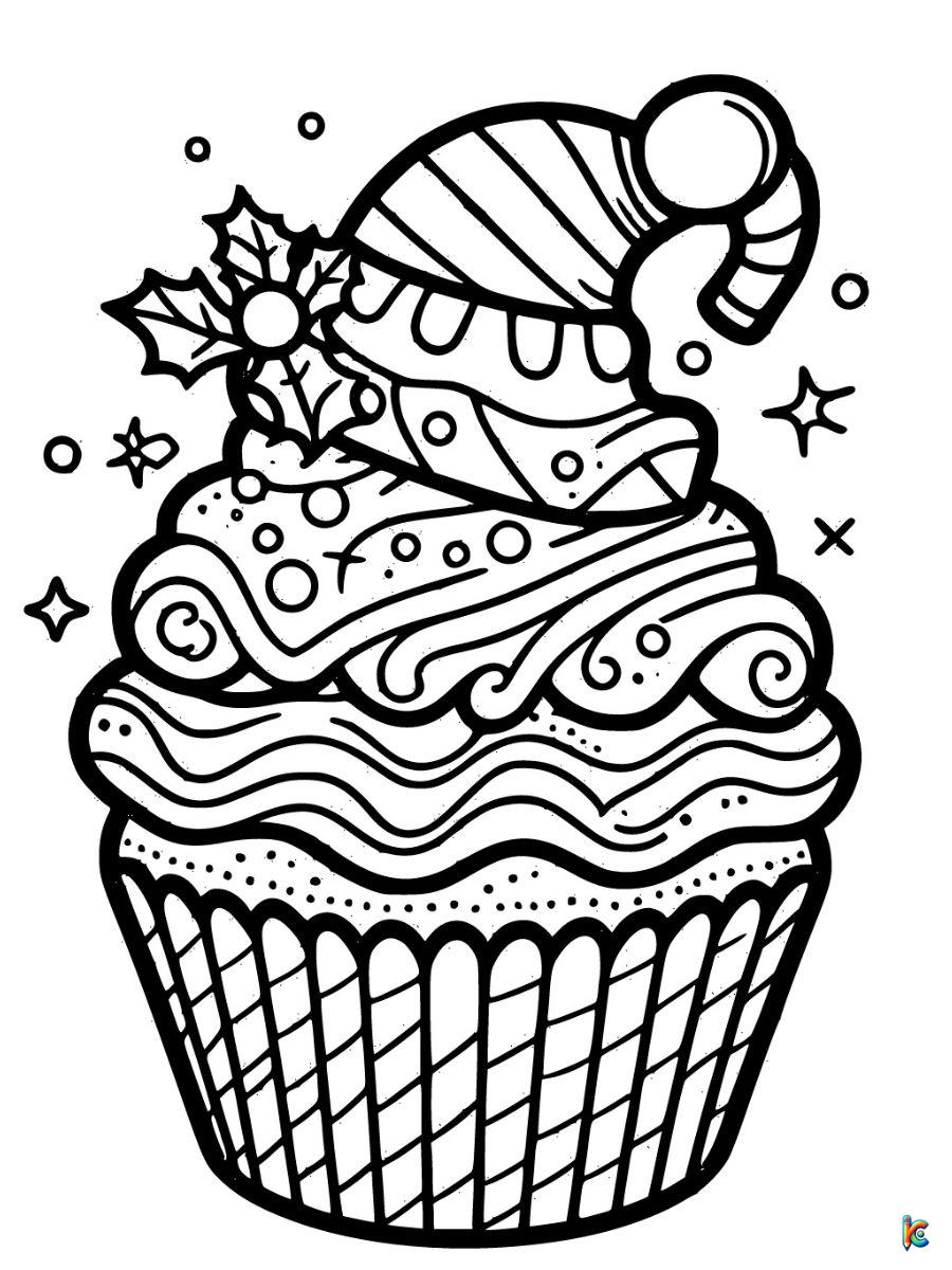 christmas cupcakes color pages