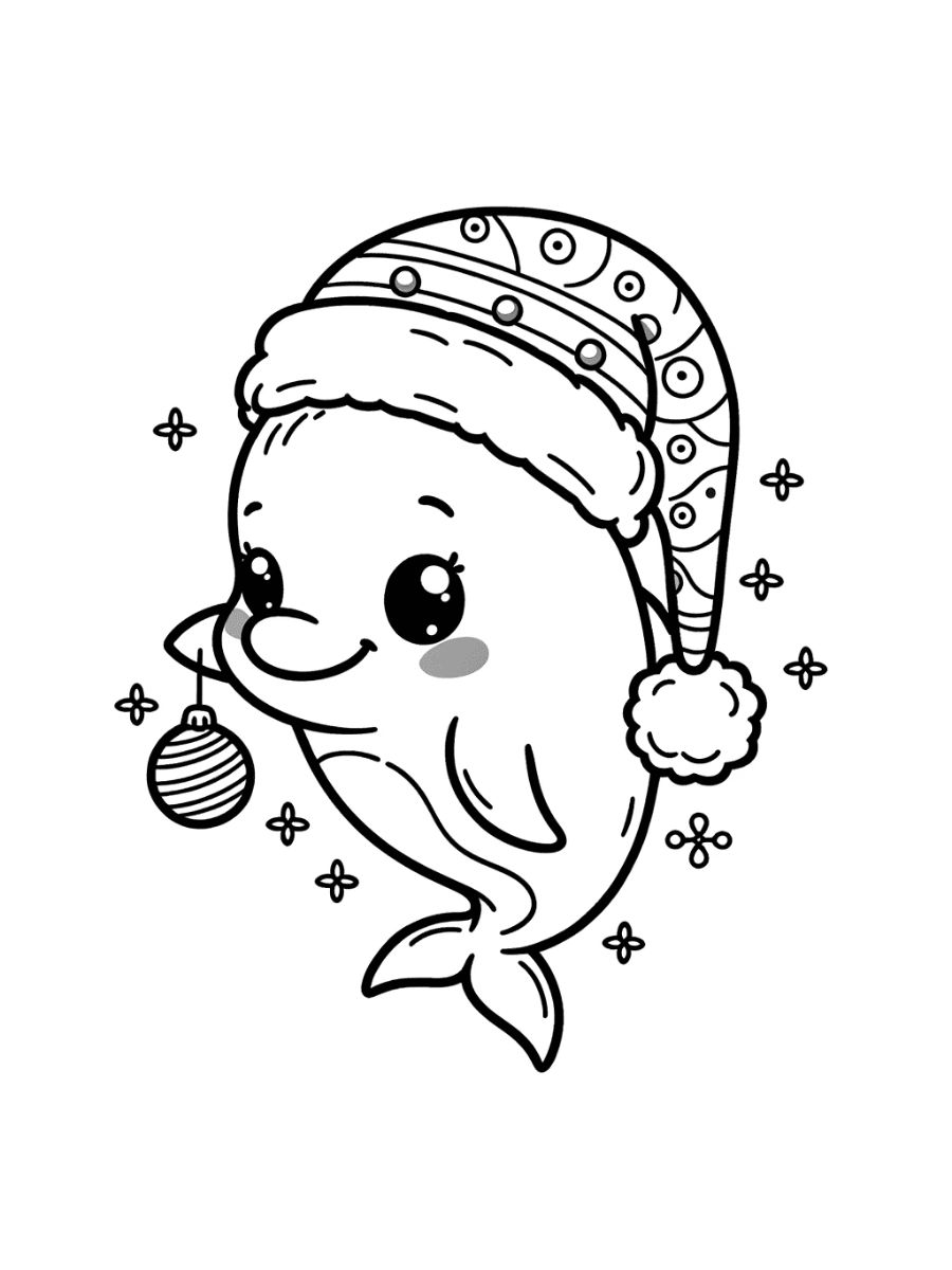 christmas dolphin coloring pages