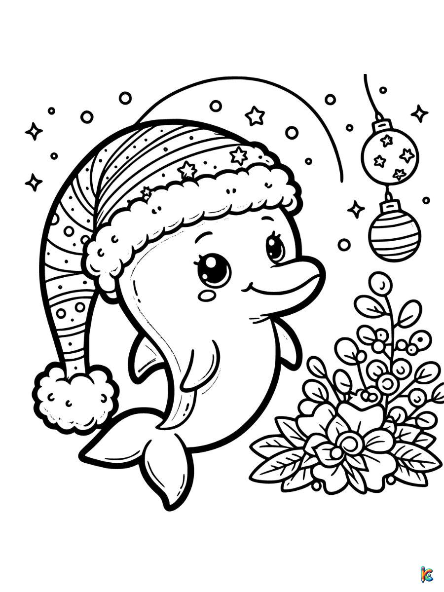 christmas dolphin coloring sheets