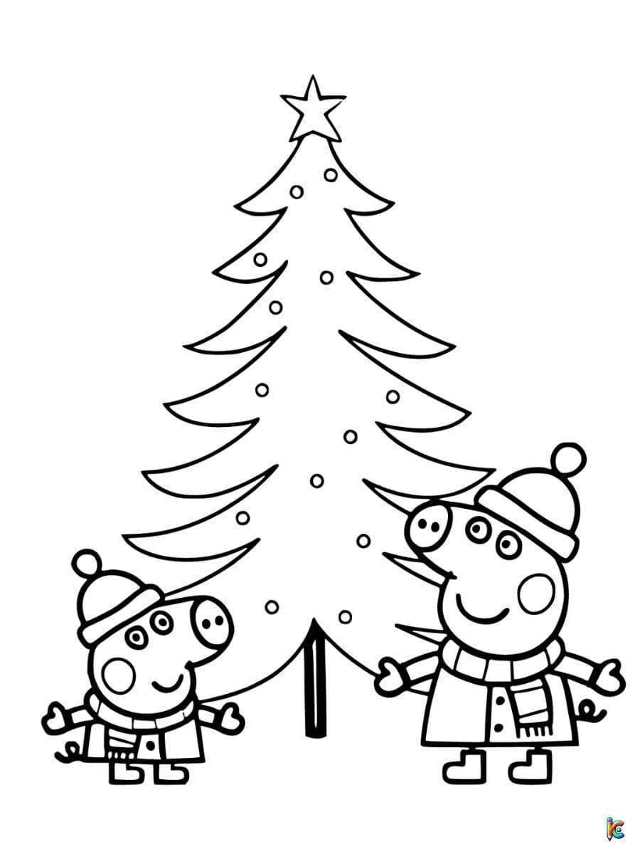christmas peppa pig coloring pages