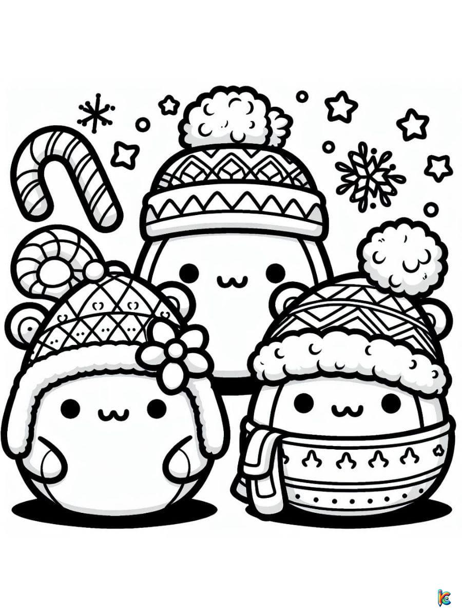 christmas squishmallow coloring pages