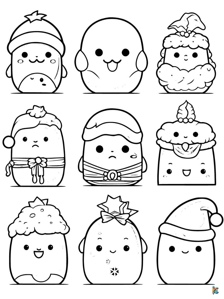 christmas squishmallows coloring pages