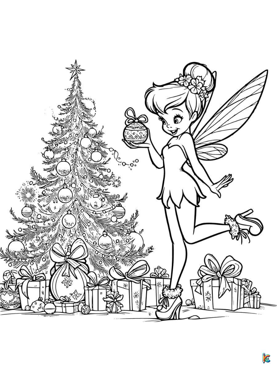 christmas tinkerbell coloring page