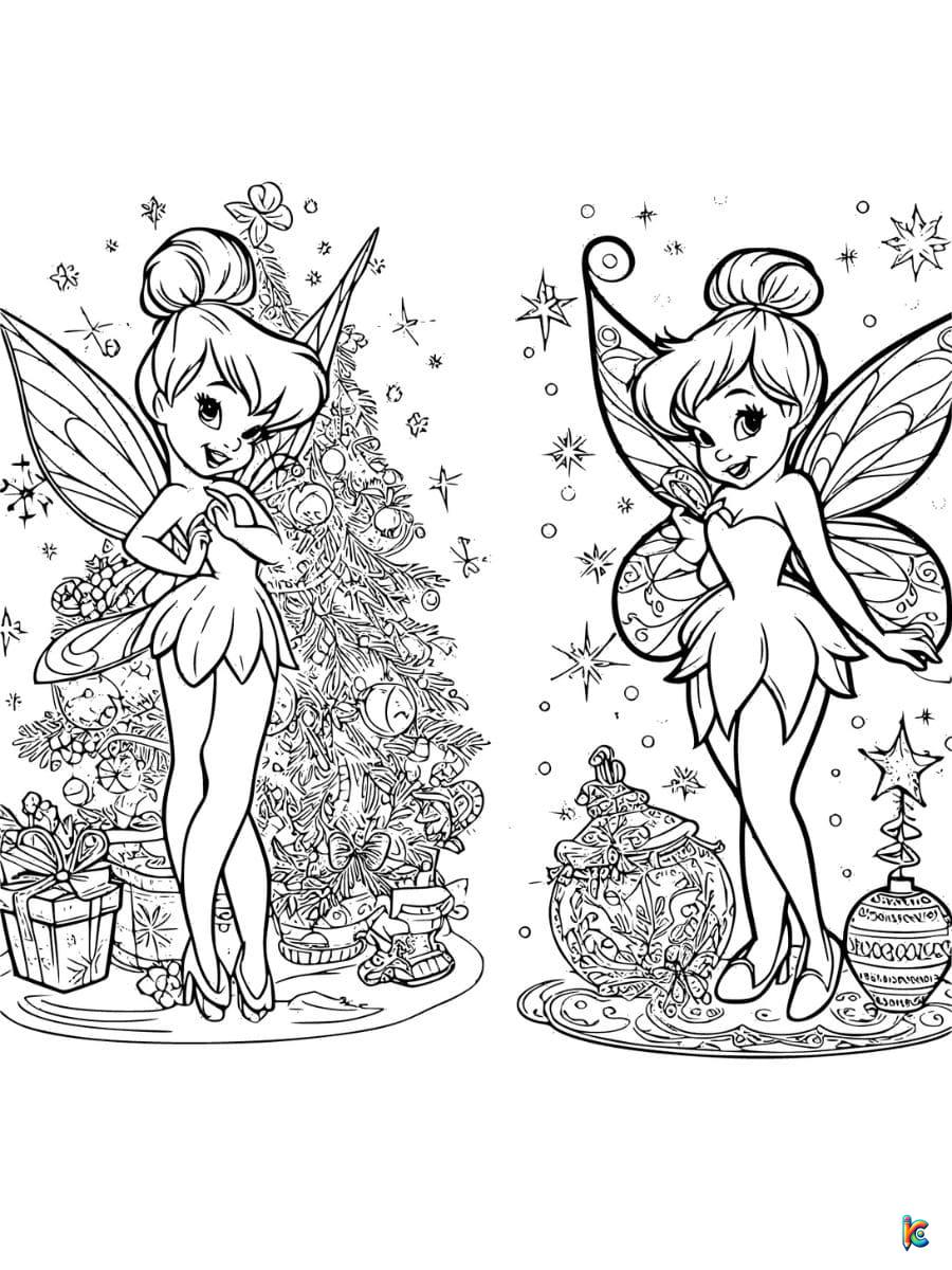 christmas tinkerbell coloring pages