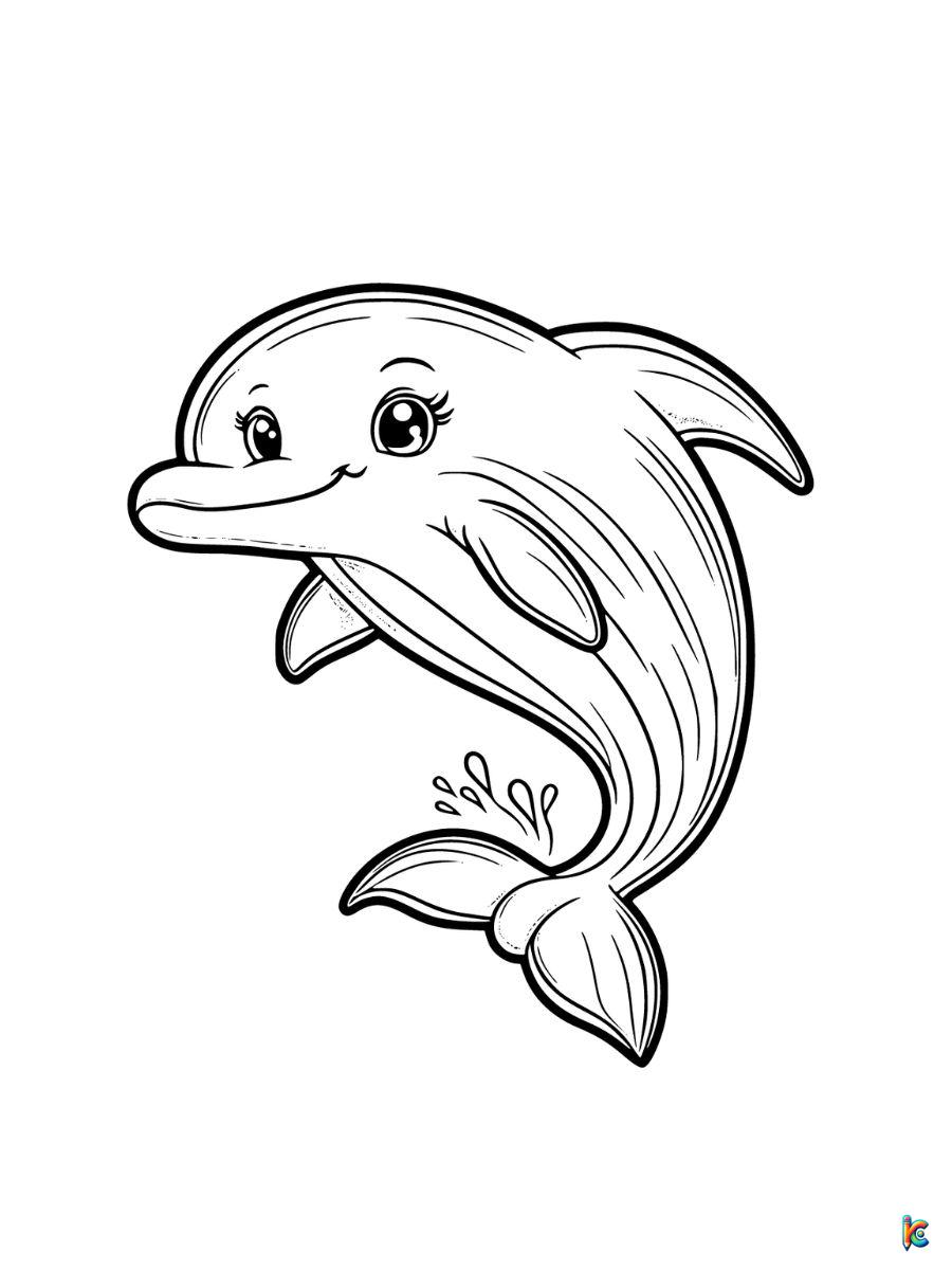coloring page dolphin