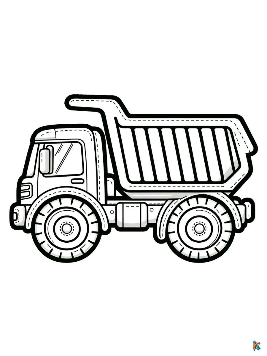 coloring page dump truck