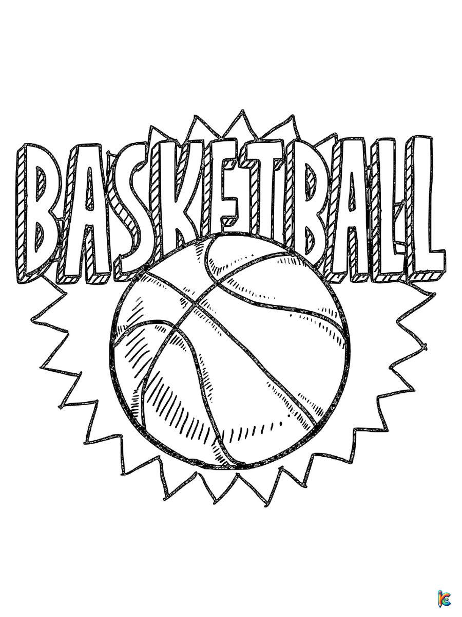 coloring page of a basketball