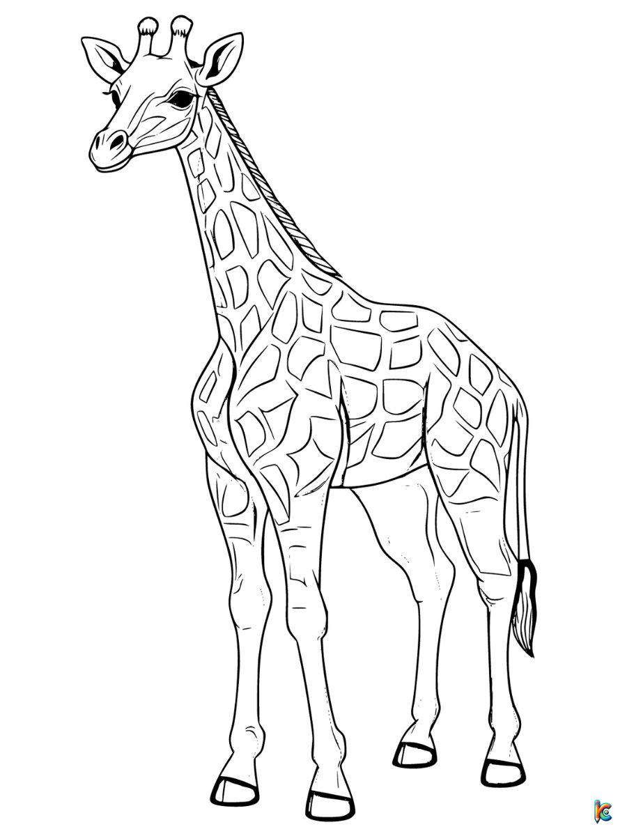 coloring page of a giraffe