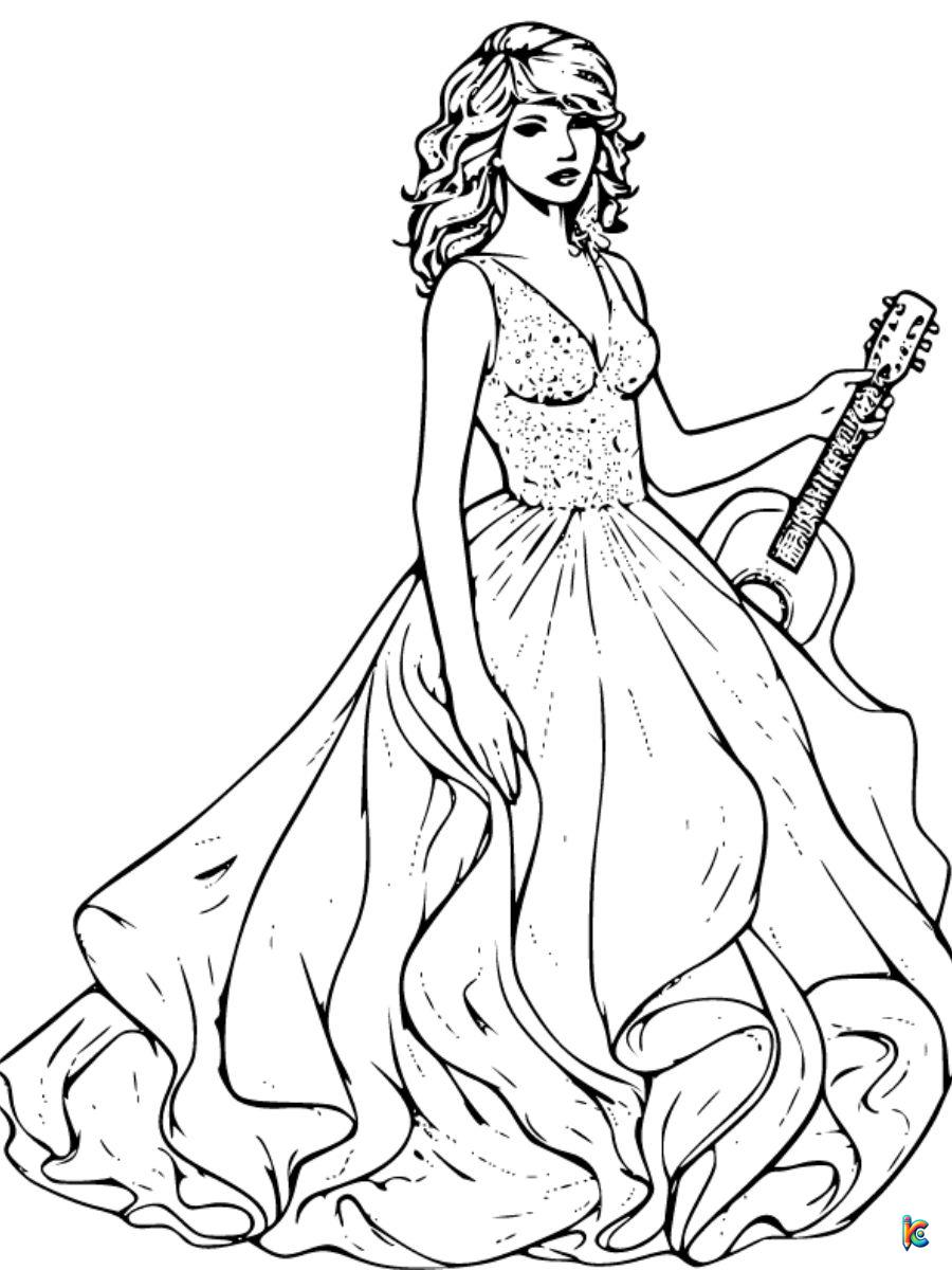 coloring page taylor swift