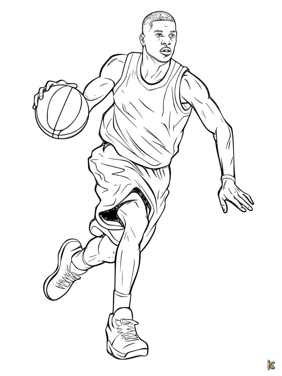 coloring pages basketball players