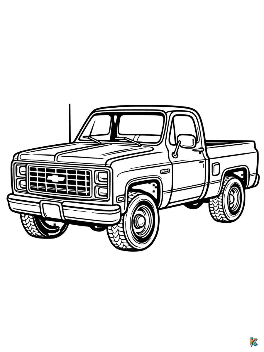 coloring pages chevy trucks
