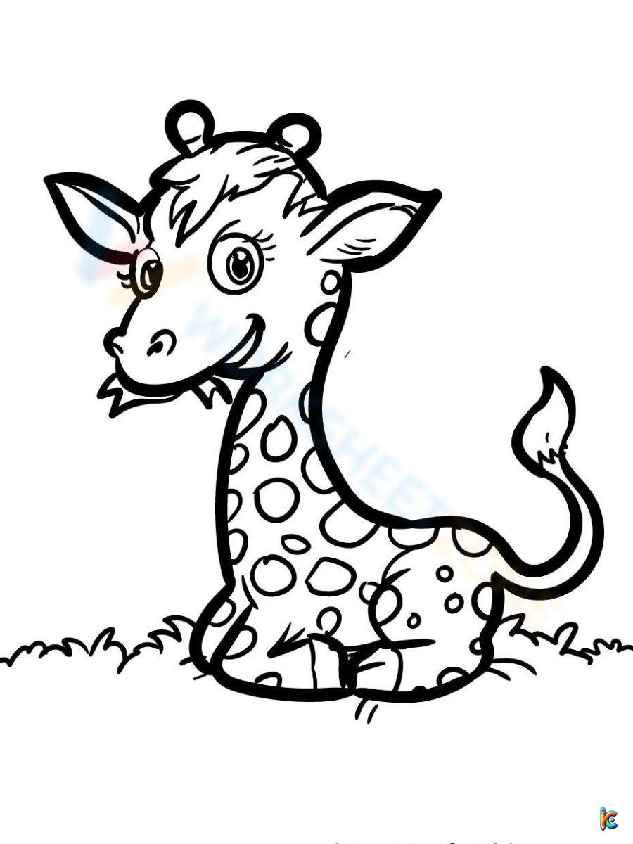 coloring pages cute animals giraffe
