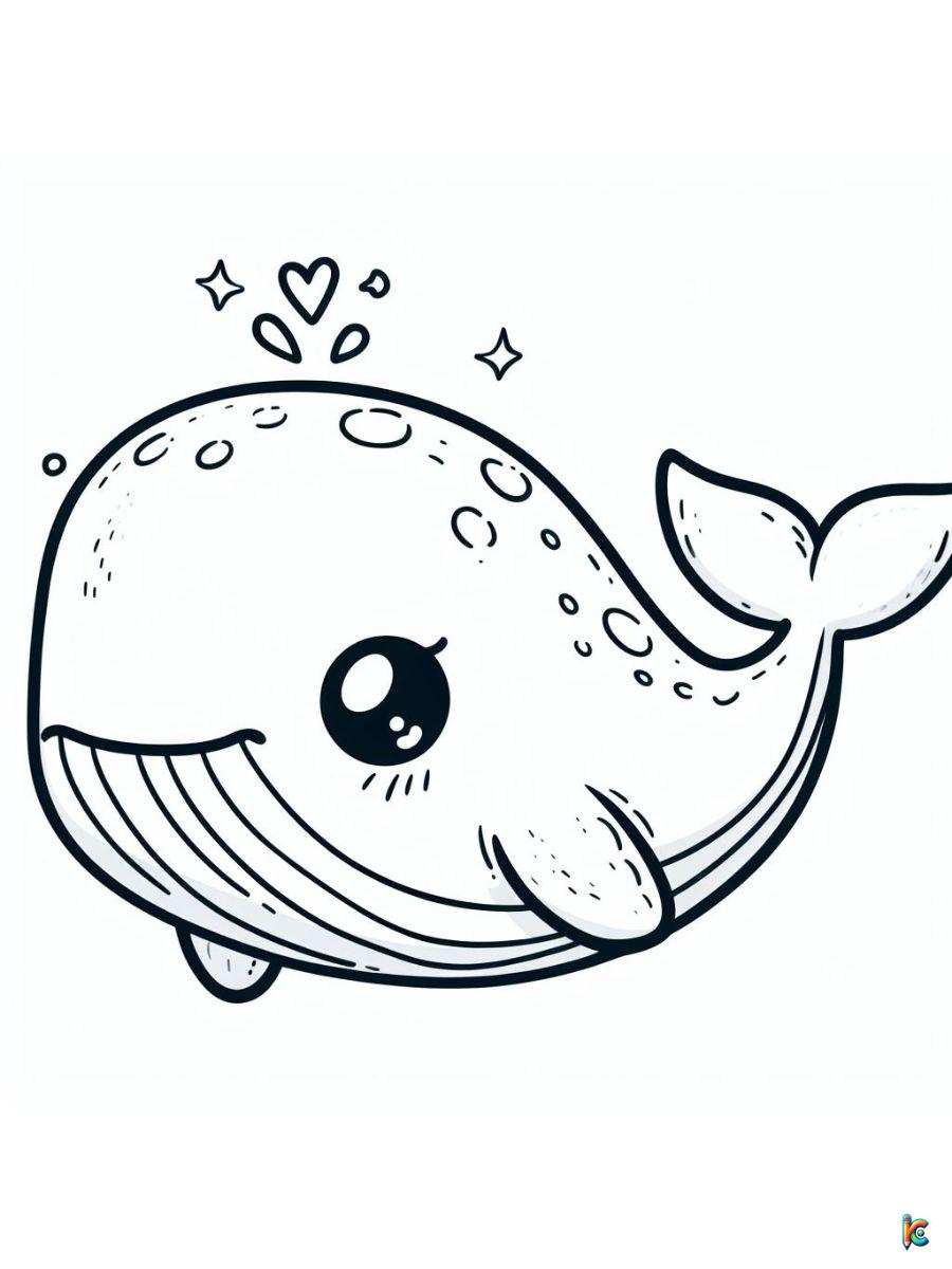 coloring pages cute blue whale