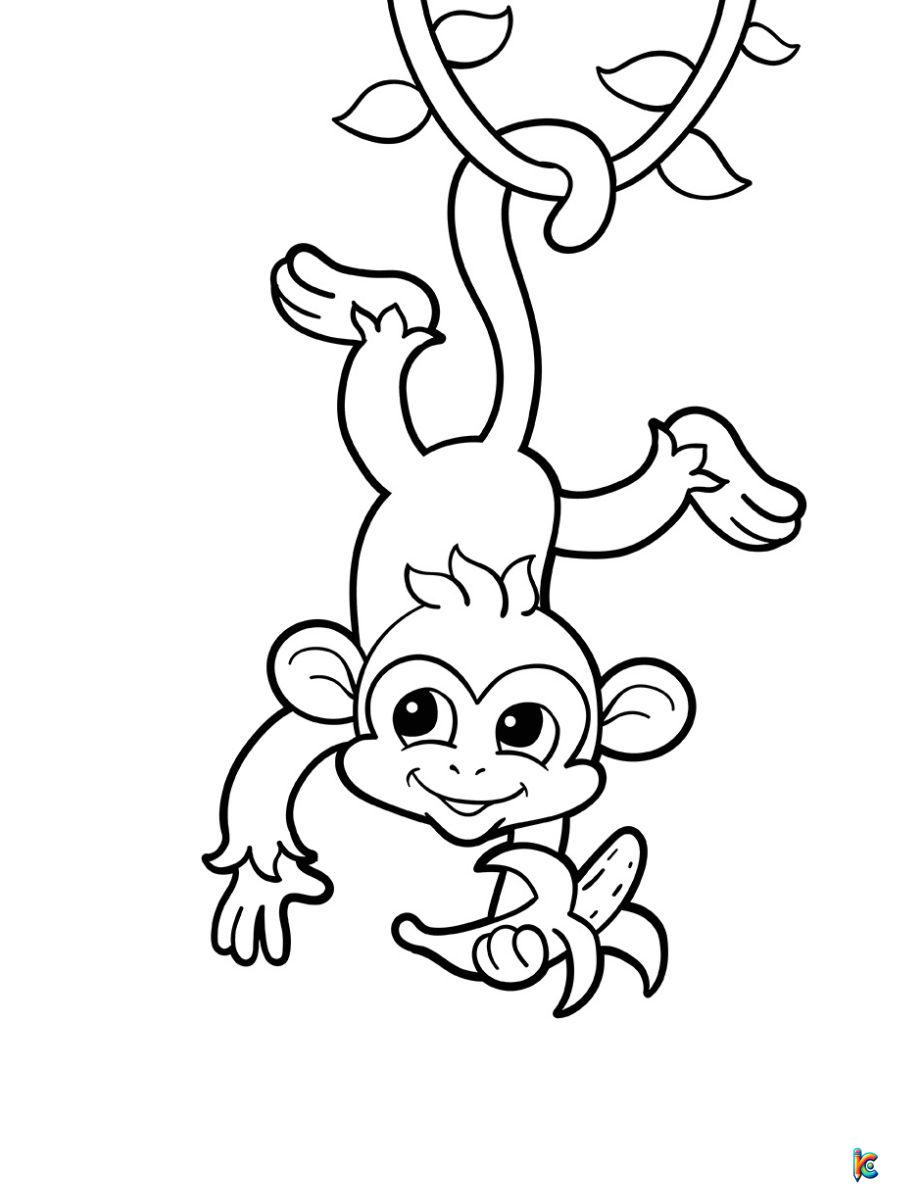 coloring pages cute monkeys
